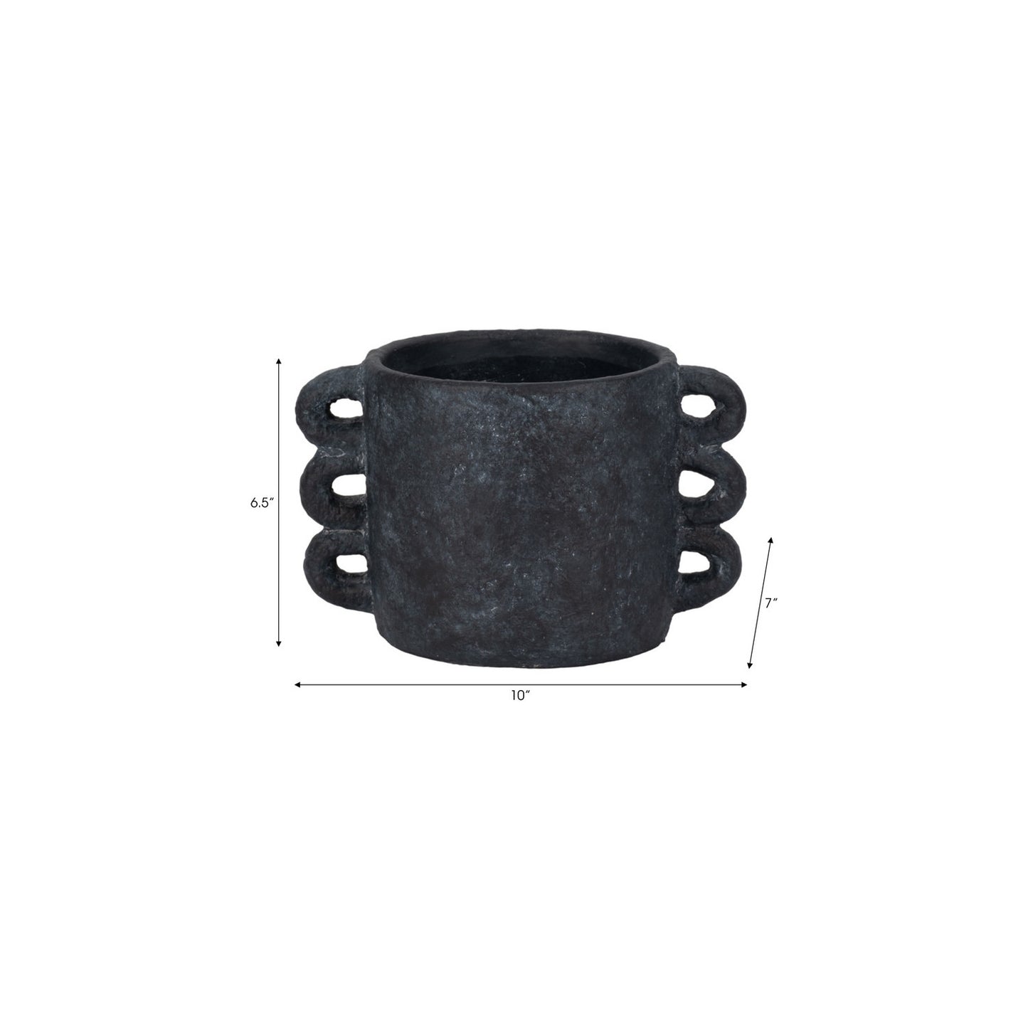 10" ARCH HANDLE PLANTER, BLACK