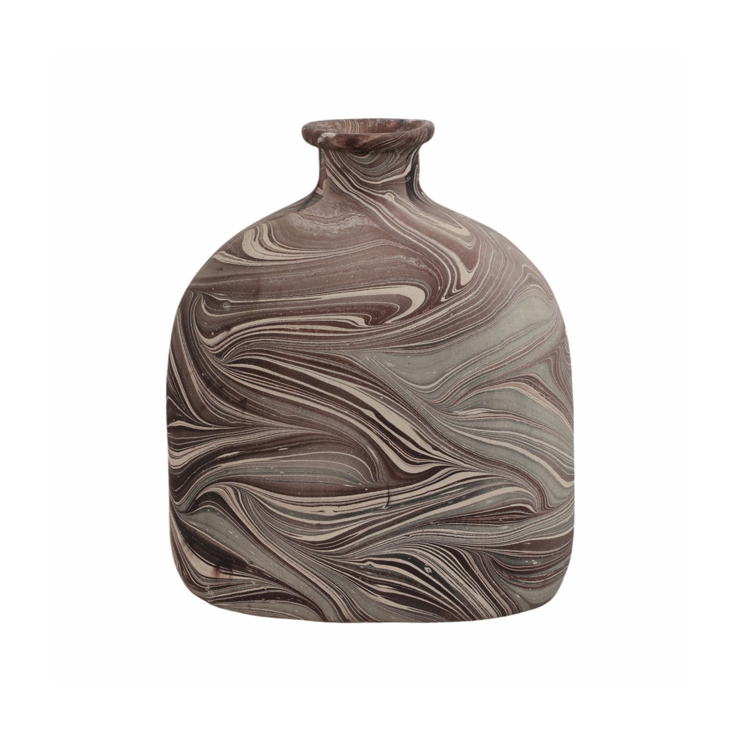 11" CARRANA SMALL BROWN ECOMIX VASE
