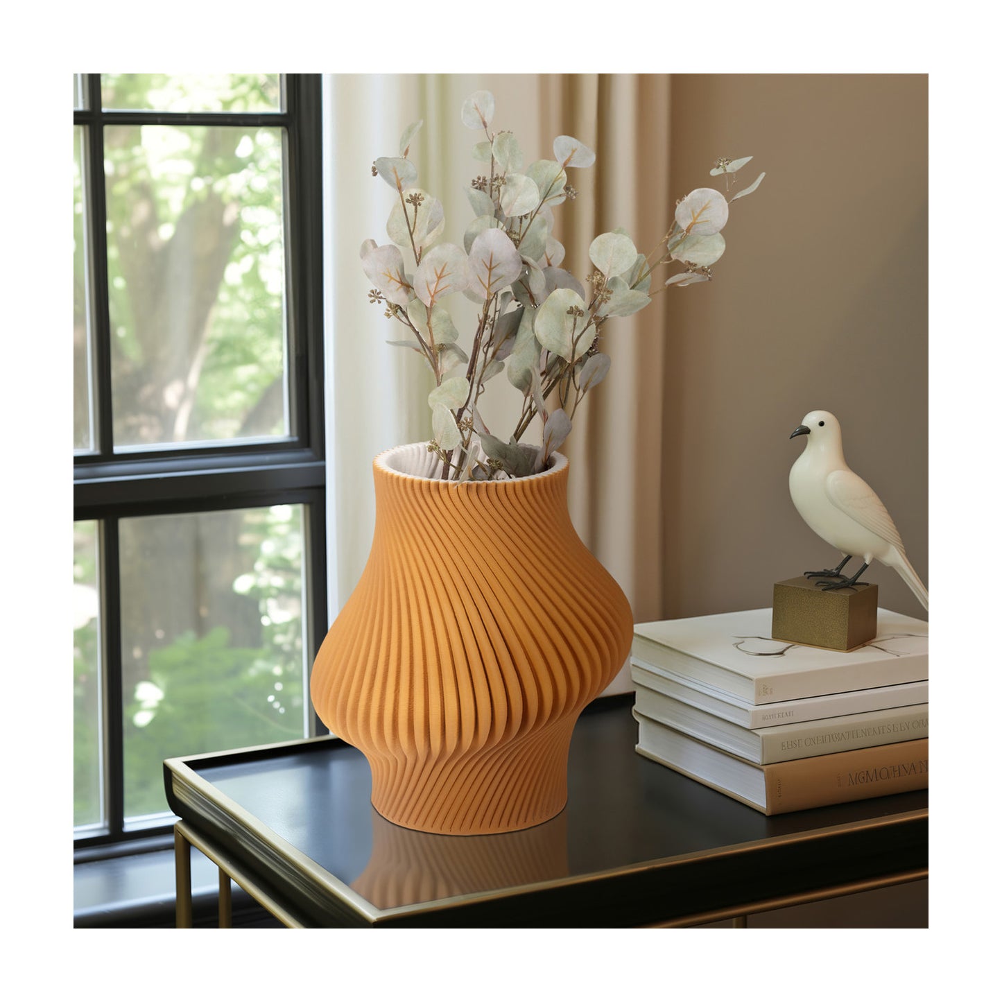 15" SEYMOUR 3D PRINTED VASE, APPLE CINNAMON
