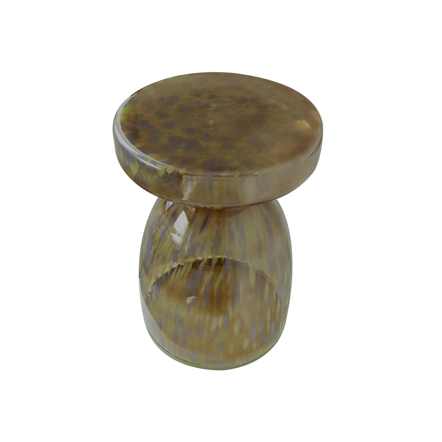 20" AIRES LARGE ART GLASS TABLE, BROWN
