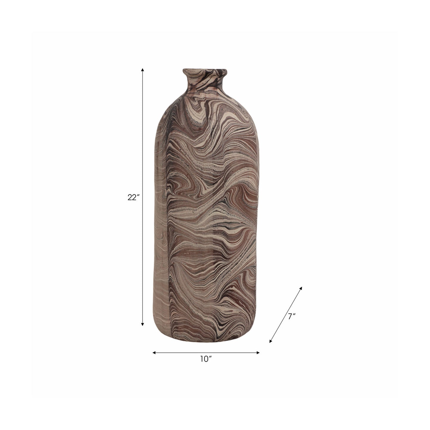 22" CARRANA LARGE BROWN ECOMIX VASE