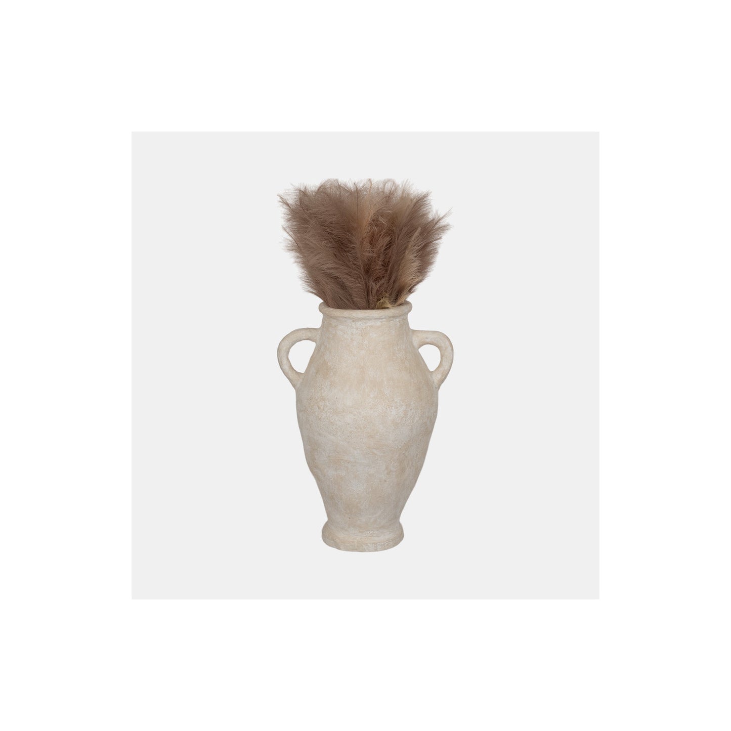 32" PAPER MACHE JUG WITH
HANDLES, WHITE