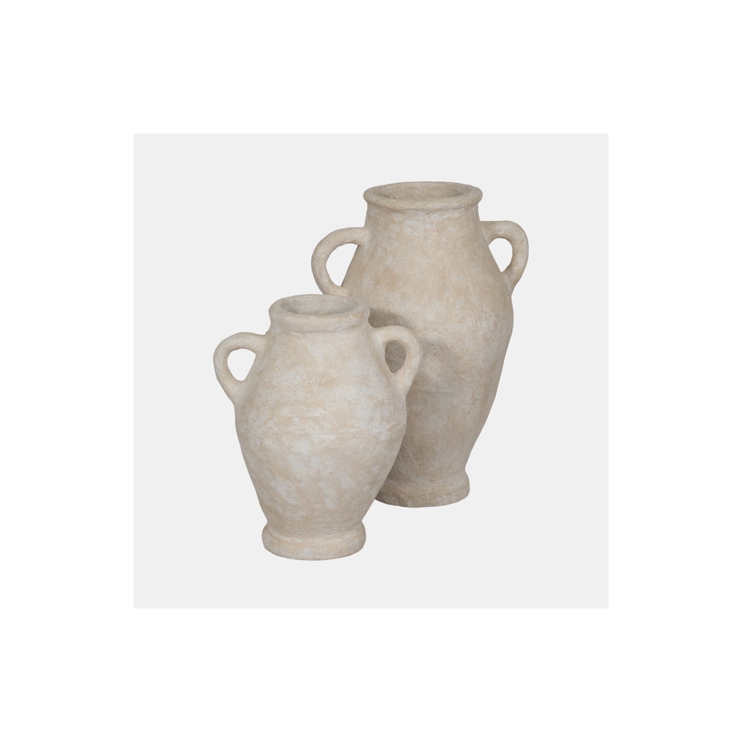 32" PAPER MACHE JUG WITH
HANDLES, WHITE