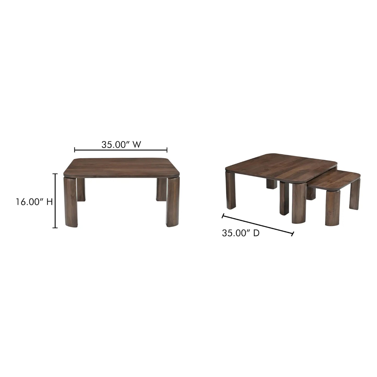 BAILEY NESTING COFFEE TABLE DARK BROWN