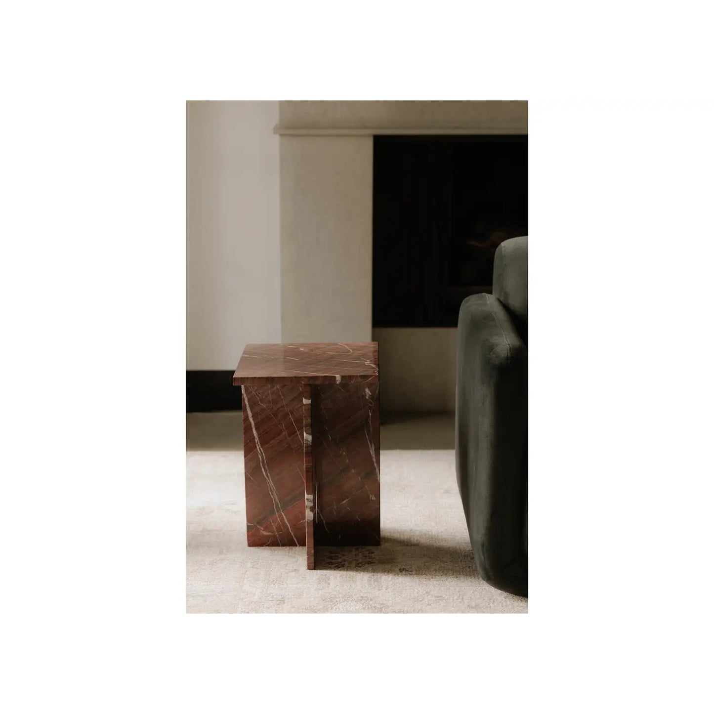 BLAIR ACCENT TABLE ROSSO LEVANTO MARBLE