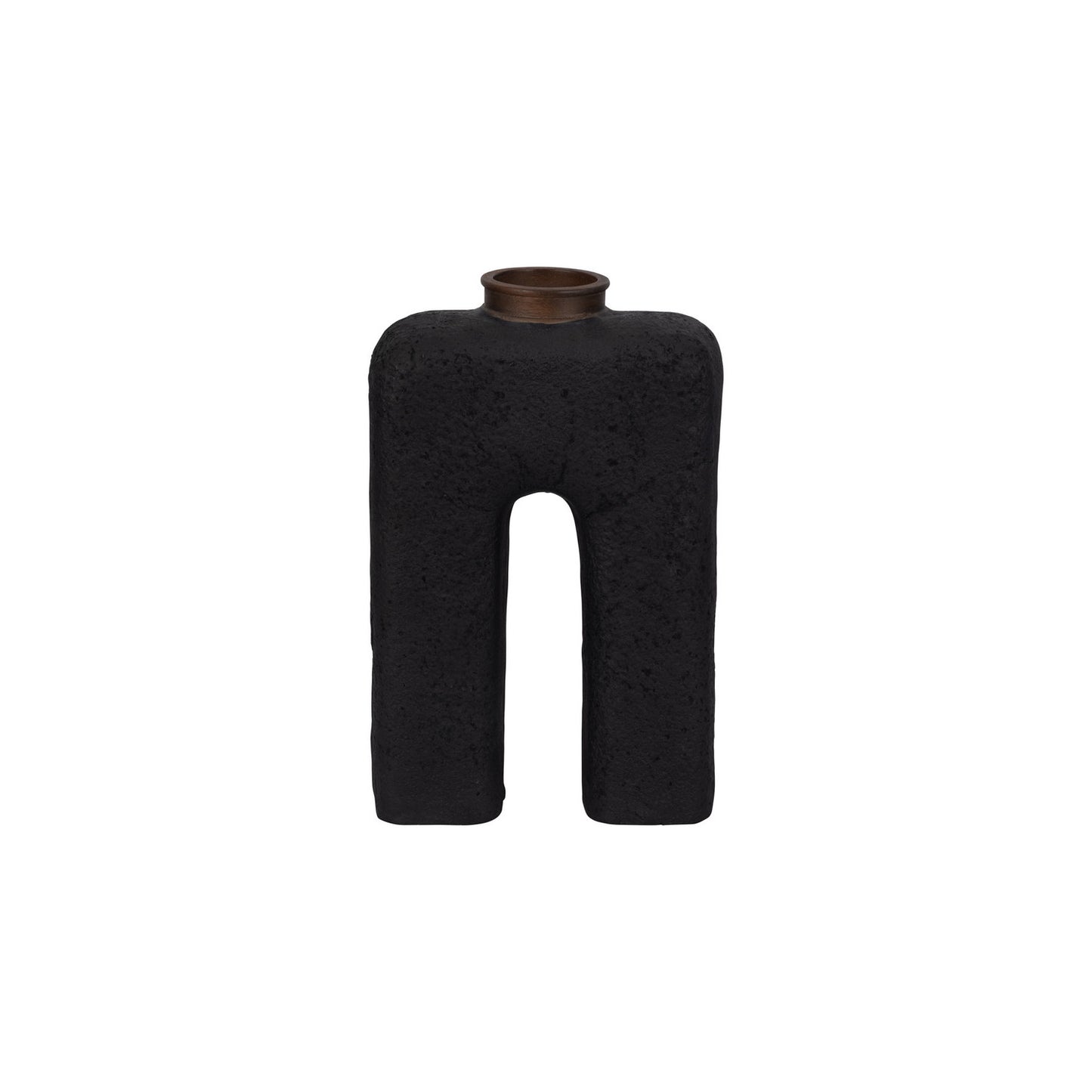 ECOMIX, 15"H ABSTRACT VASE, BLACK