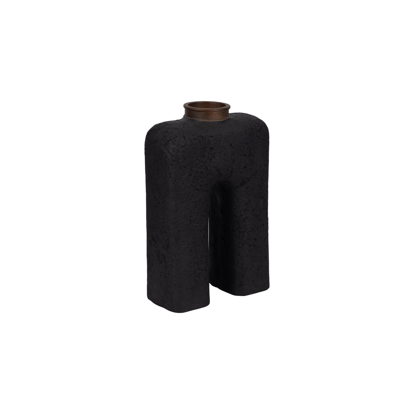 ECOMIX, 15"H ABSTRACT VASE, BLACK