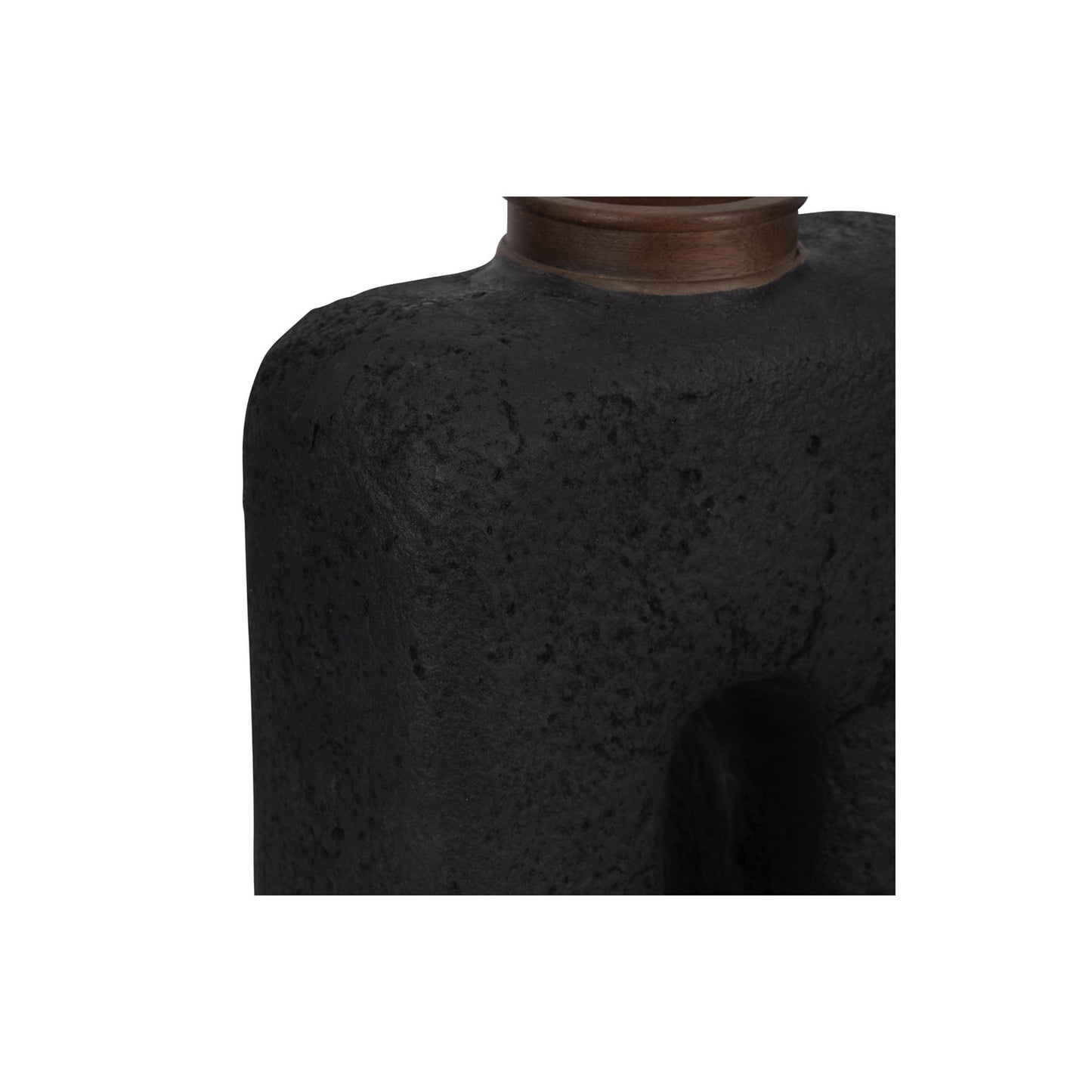 ECOMIX, 15"H ABSTRACT VASE, BLACK