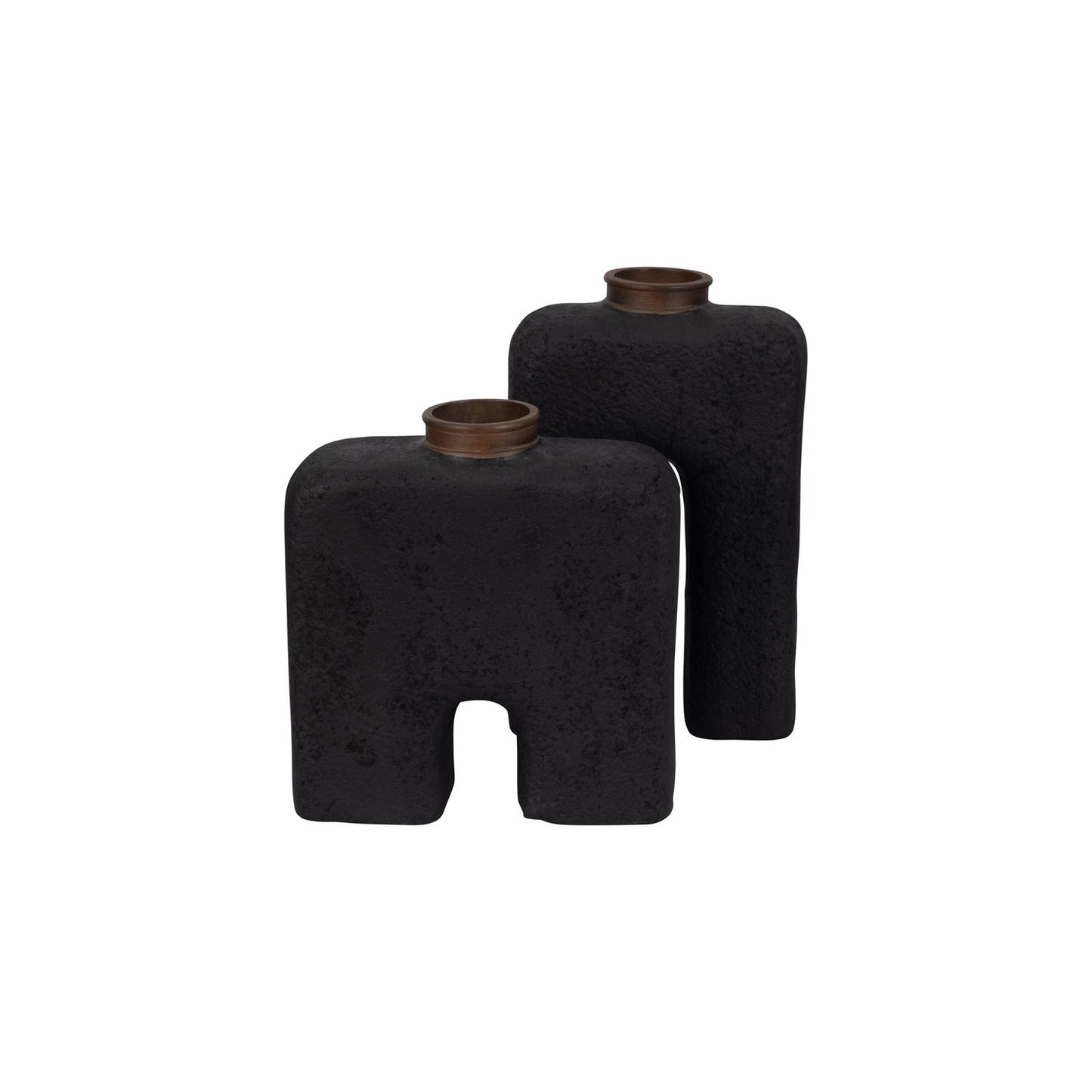 ECOMIX, 15"H ABSTRACT VASE, BLACK