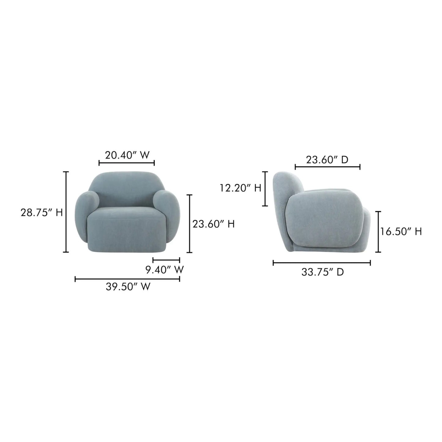 HAZEL LOUNGE CHAIR LIGHT BLUE