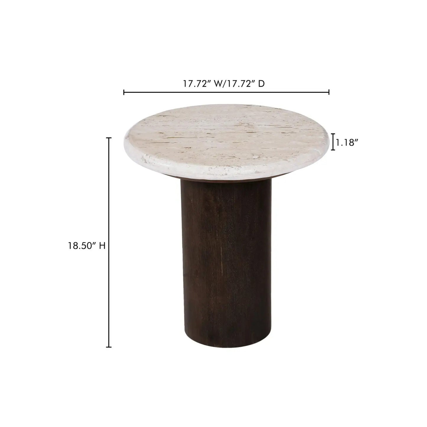 LANDON ACCENT TABLE BEIGE TRAVERTINE