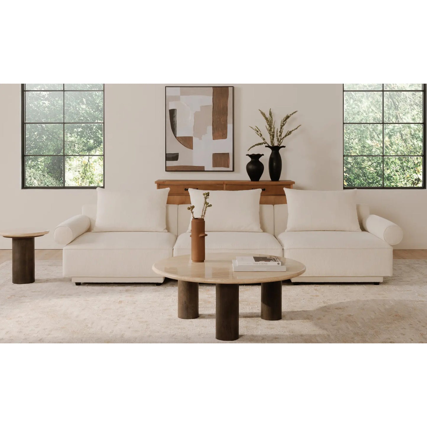 LANDON COFFEE TABLE BEIGE TRAVERTINE