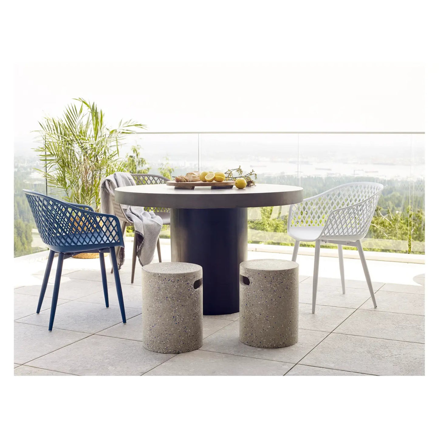 PIAZZA OUTDOOR CHAIR GREY-SET OF TWO