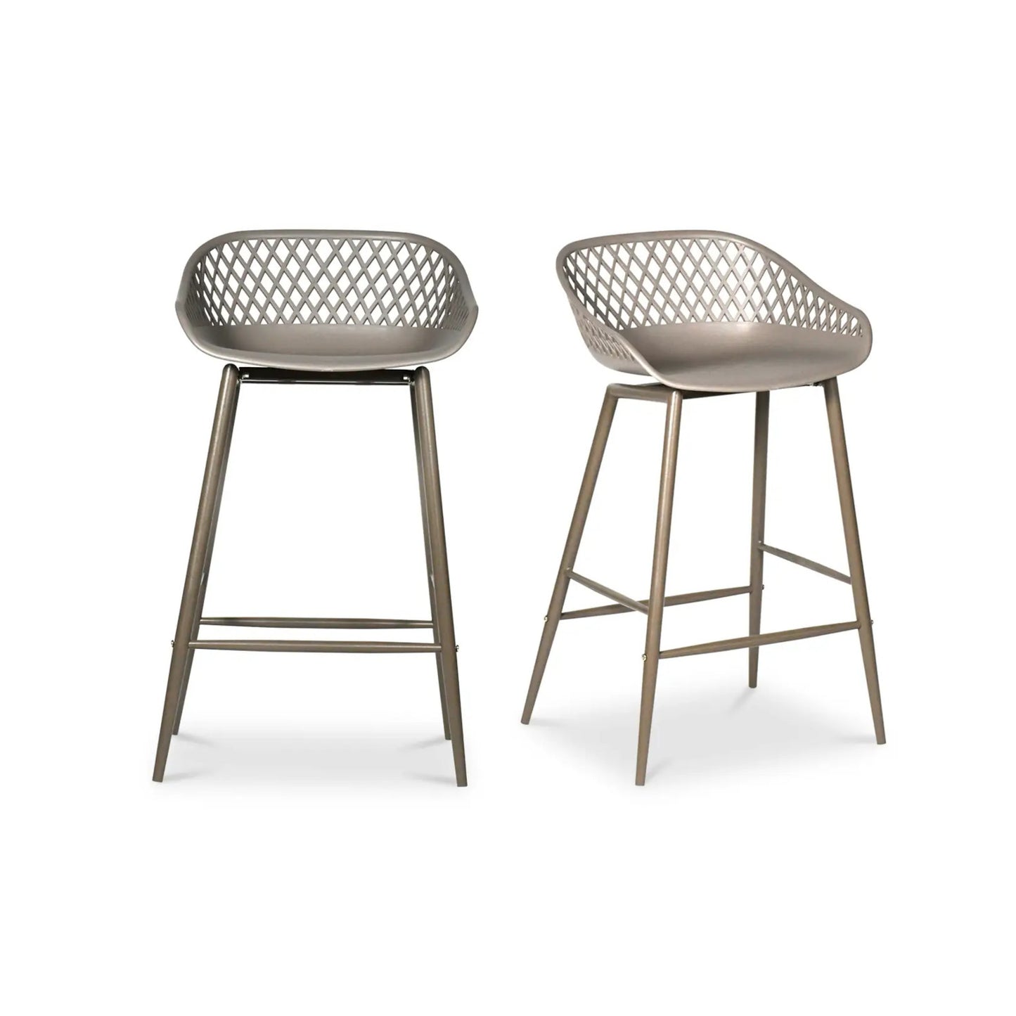 PIAZZA OUTDOOR COUNTER STOOL GREY-SET OF TWO