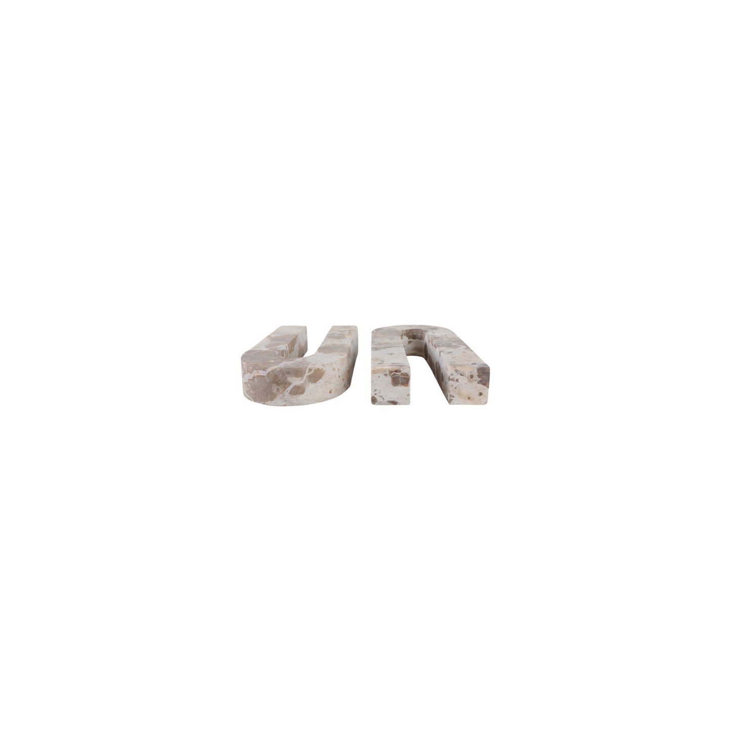 S/2 12" POMPANO BEIGE MARBLE ARCHES