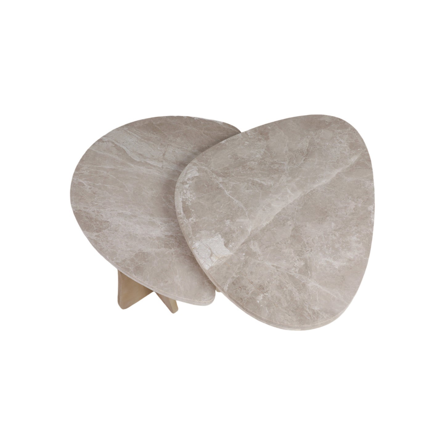 S/2 20/40" CORVUS MARBLE AND WOOD COFFEE TABLE - S