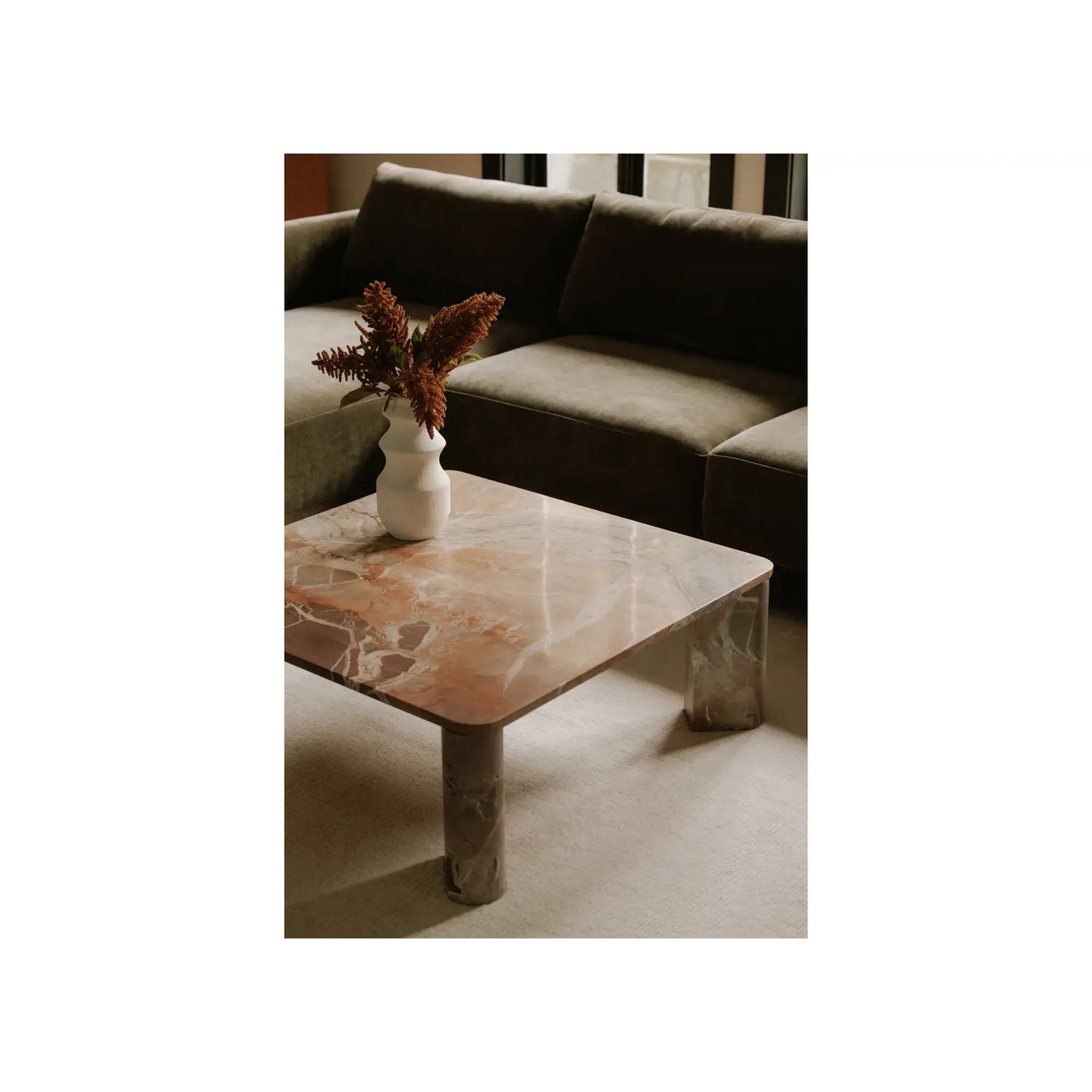 SEGMENT COFFEE TABLE ORANGE LEVANTE MARBLE -KXM