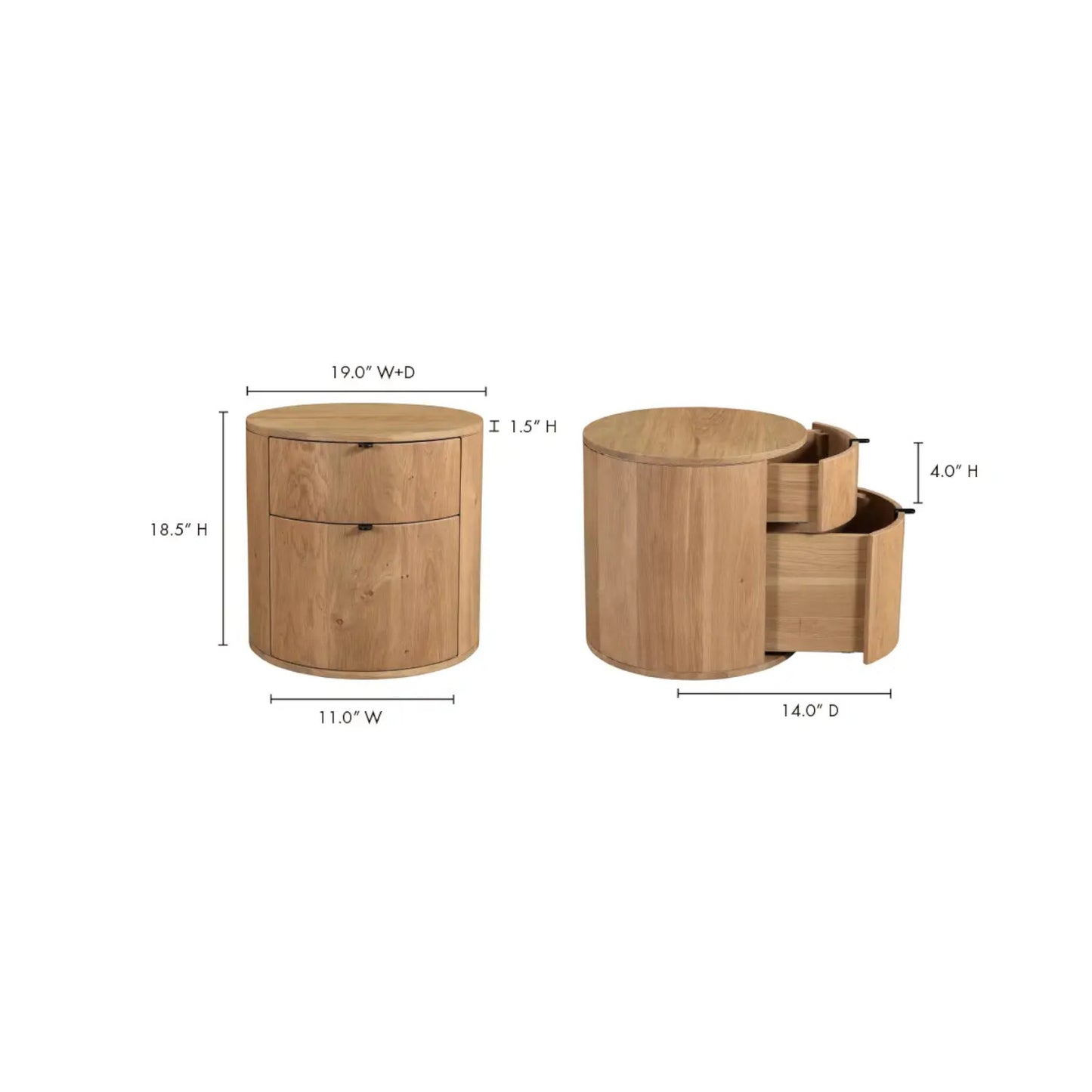 THEO TWO DRAWER NIGHTSTAND NATURAL
