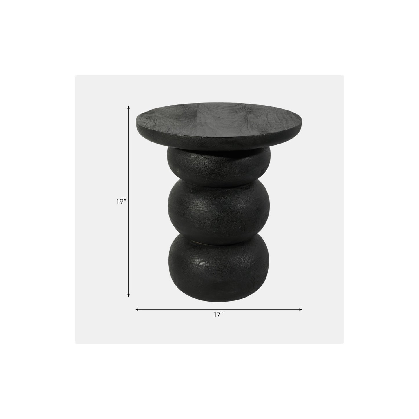 WOOD, 19" BIBENDUM ACCENT TABLE, BLACK