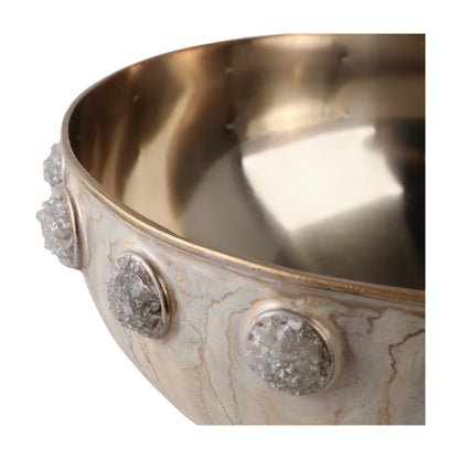 10" FRANCES QUARTZ CRYSTAL AND STEEL BOWL