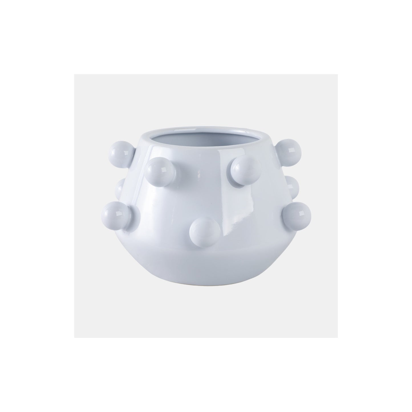 10" TAPERED BUBBLE PLANTER, WHITE