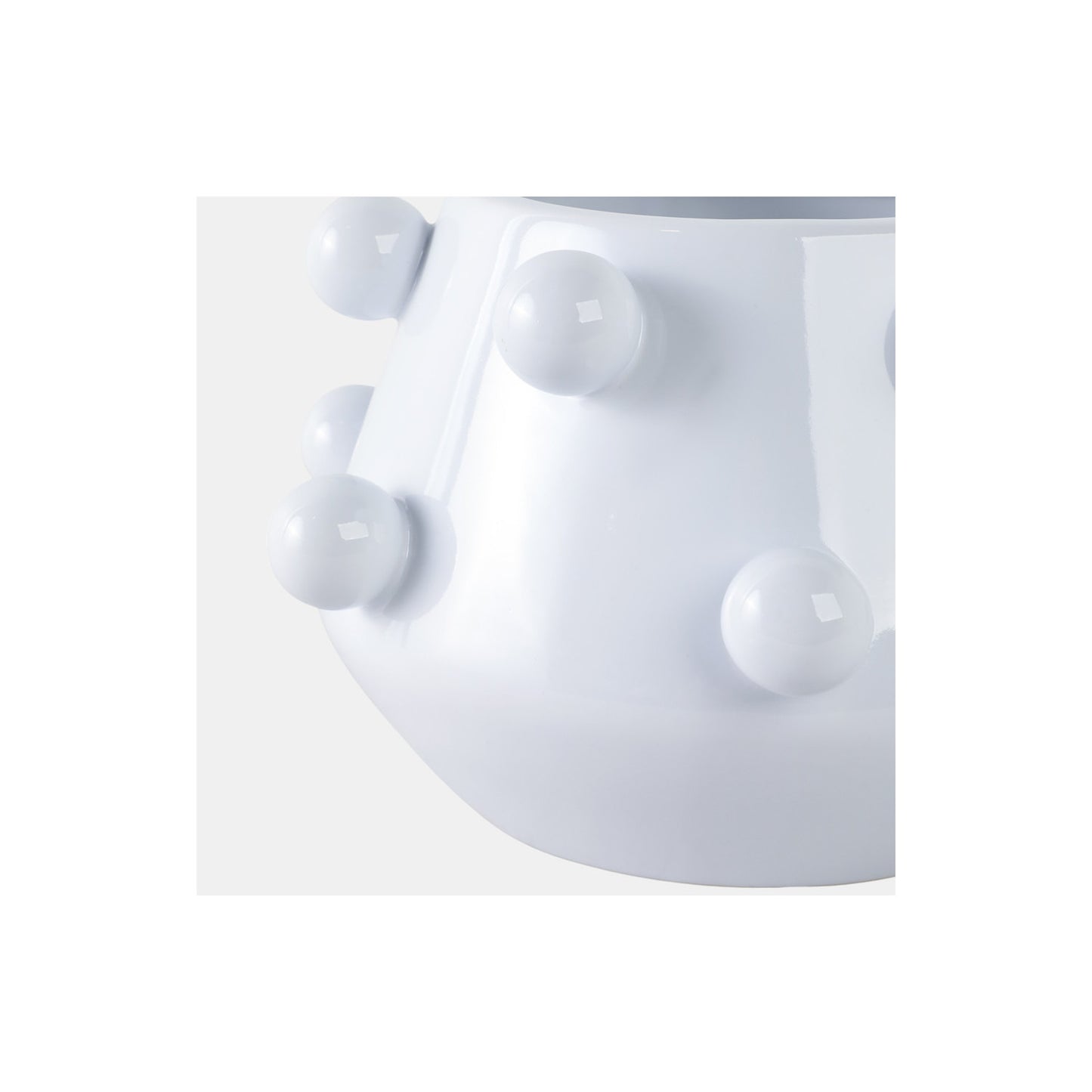 10" TAPERED BUBBLE PLANTER, WHITE
