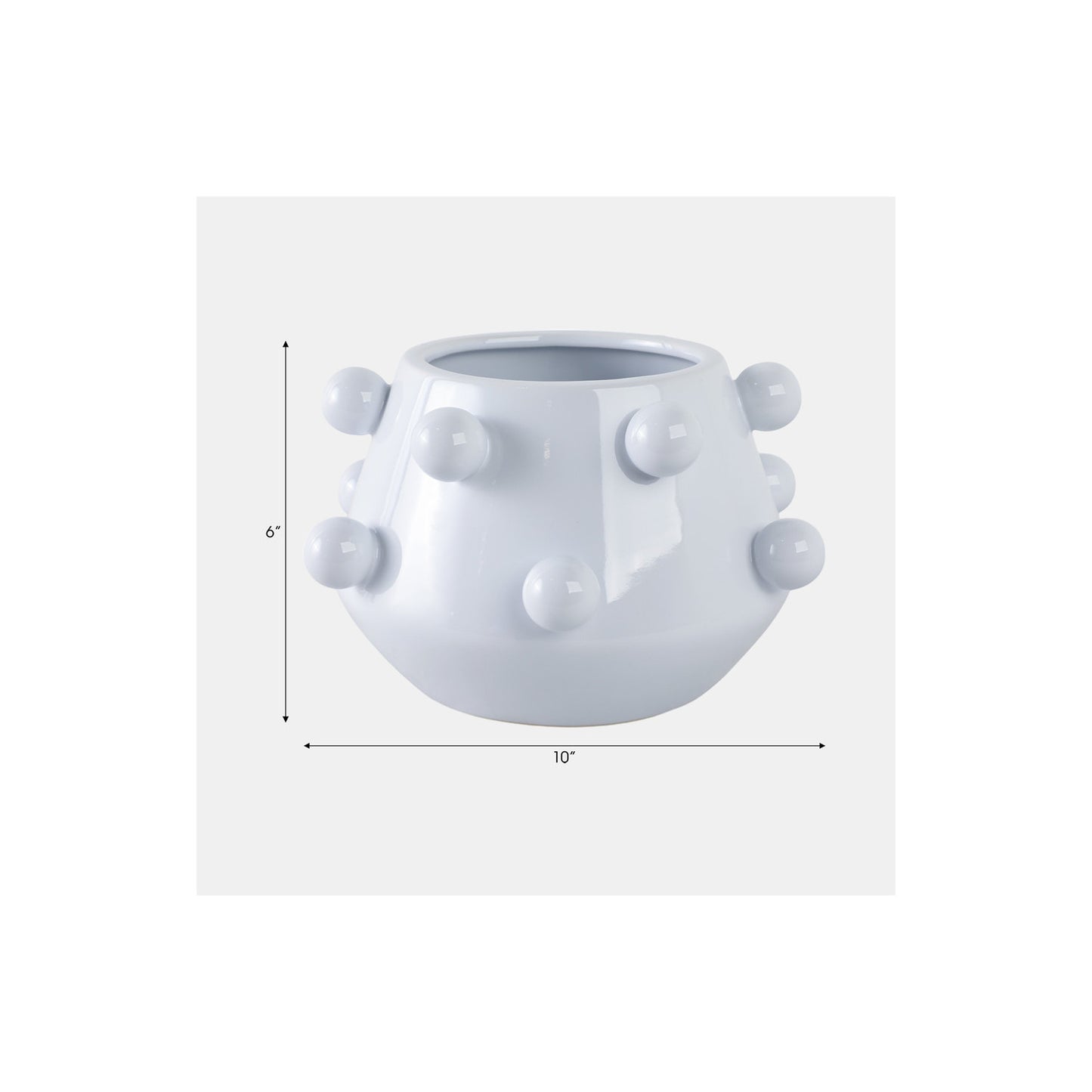 10" TAPERED BUBBLE PLANTER, WHITE