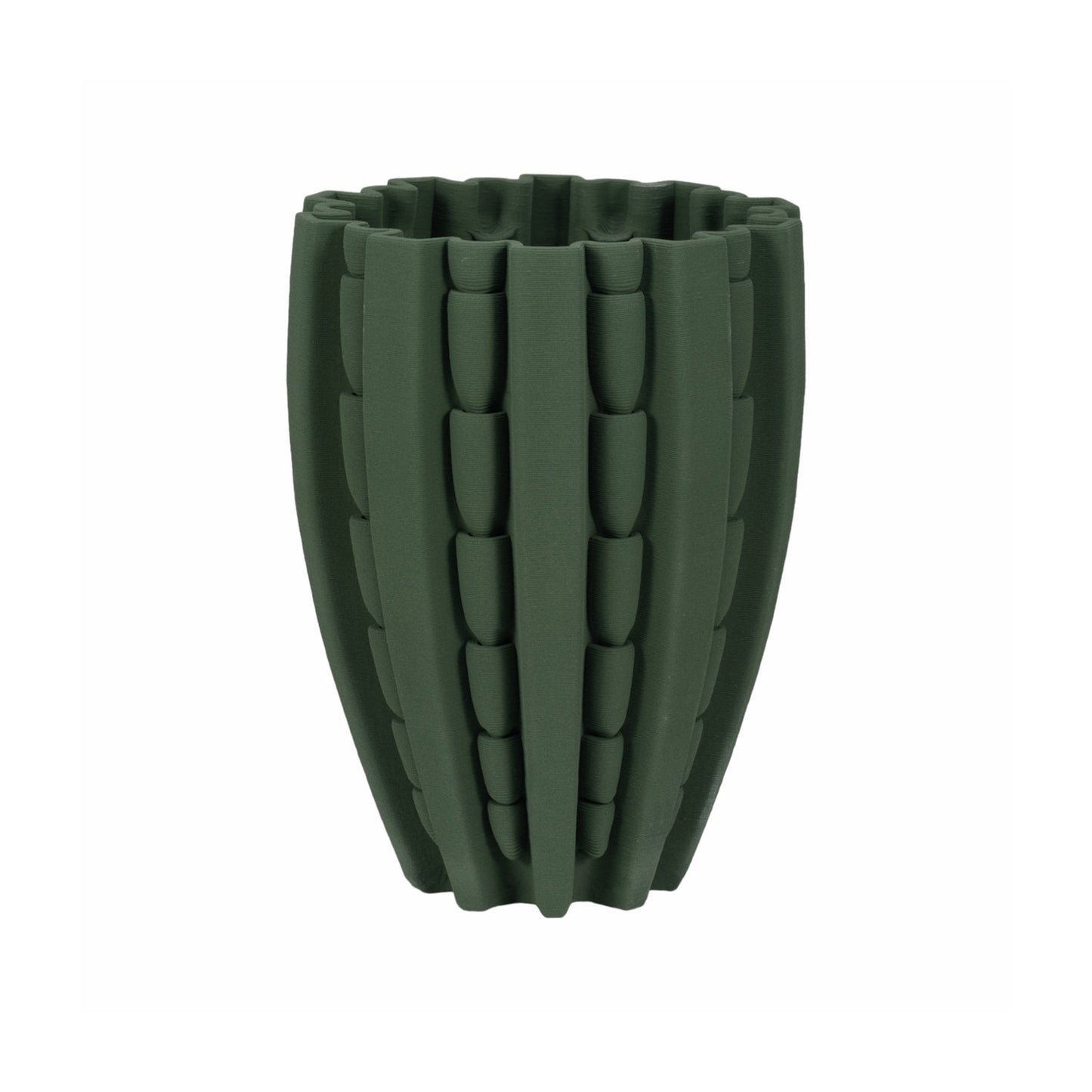 11" LAKELAND 3D PRINTED VASE, GREEN