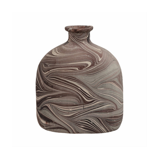 11" CARRANA SMALL BROWN ECOMIX VASE