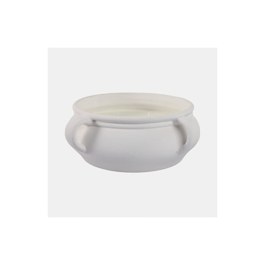 12" 53 OZ SEA SALT & BERGAMOT BOWL CANDLE, WHITE