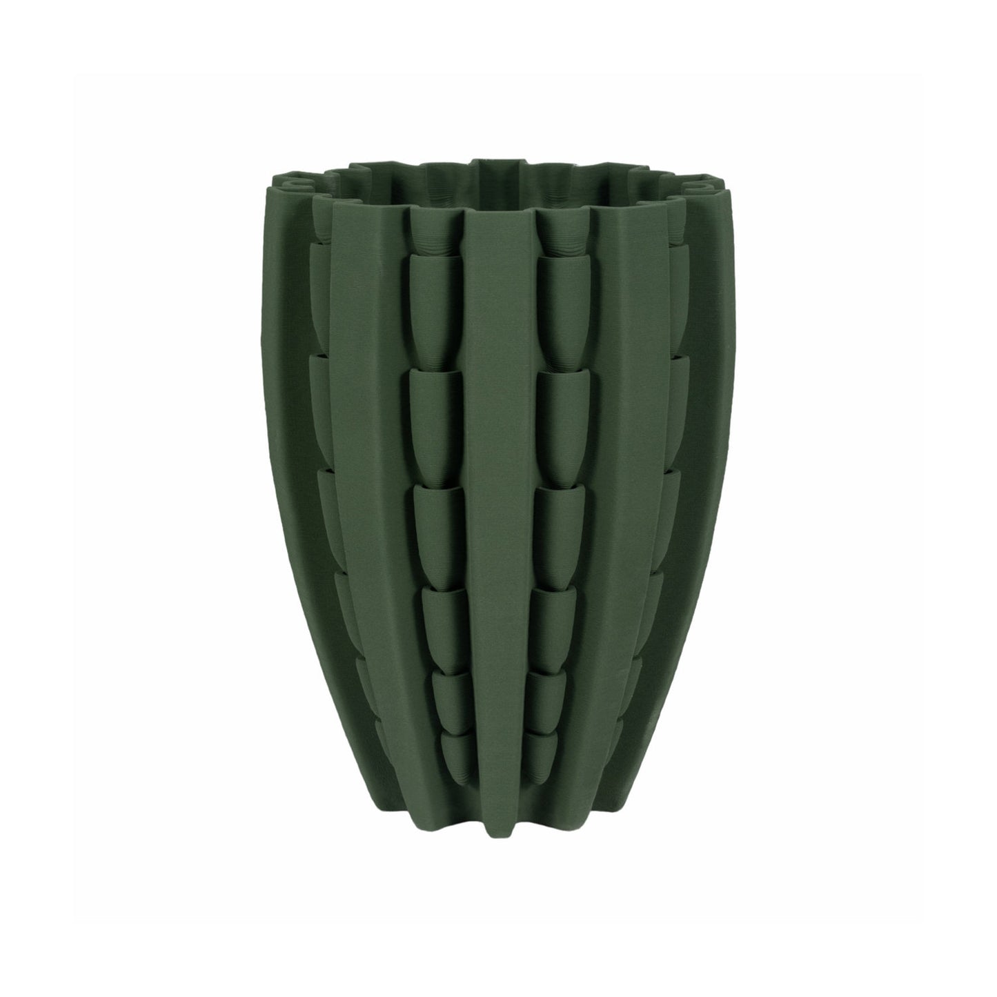 15" LAKELAND 3D PRINTED VASE, GREEN
