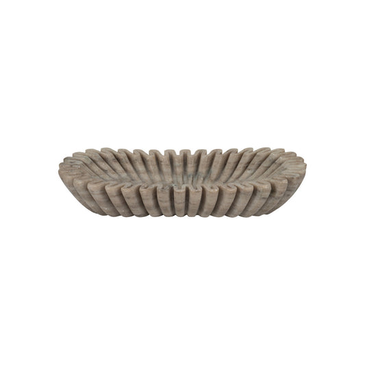 16" ARKIN WAVY MARBLE BOWL, TAN