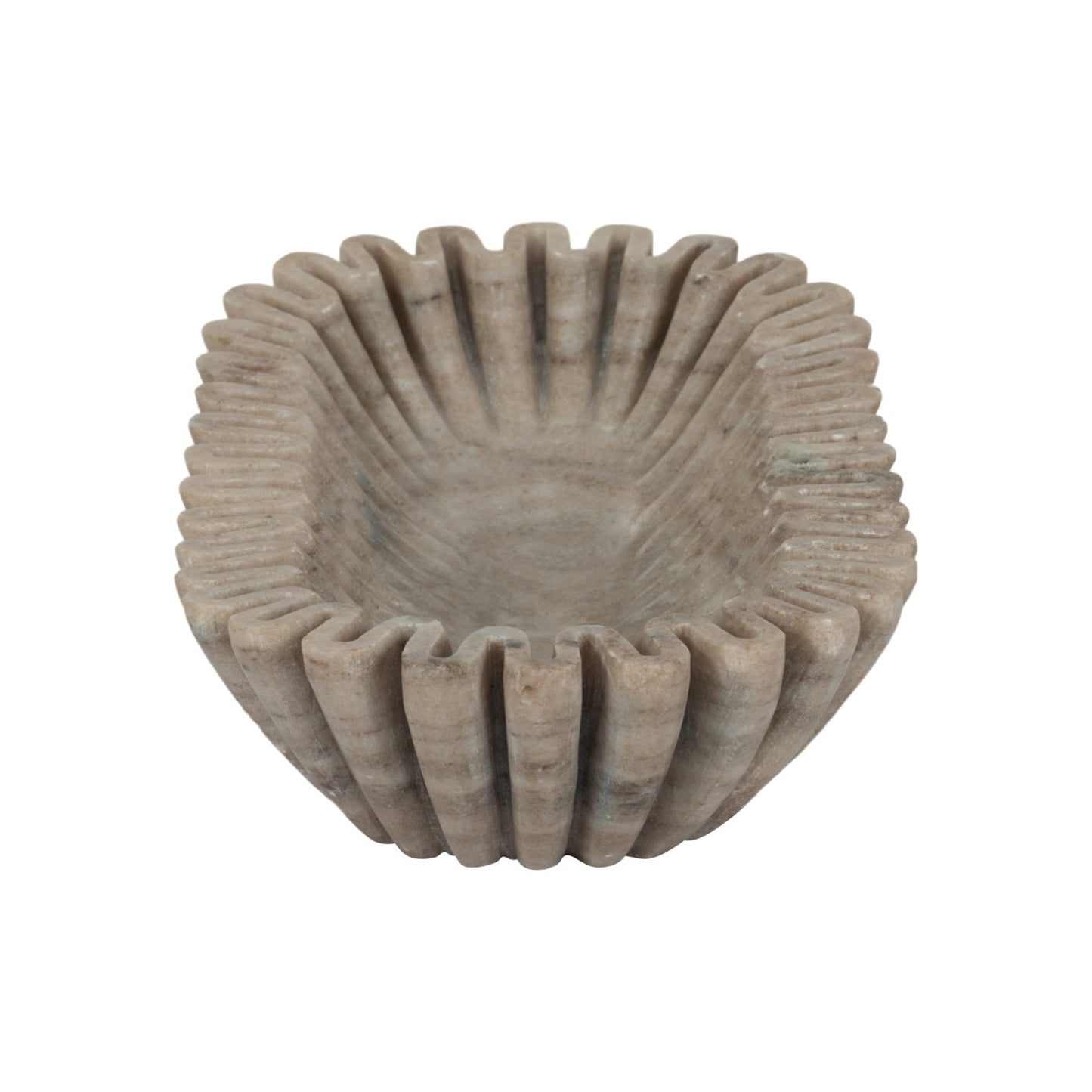 16" ARKIN WAVY MARBLE BOWL, TAN