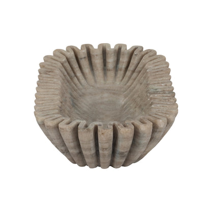 16" ARKIN WAVY MARBLE BOWL, TAN
