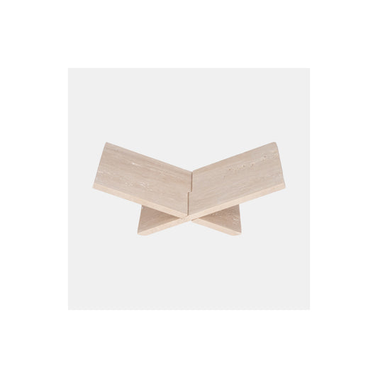 18" TRAVERTINE BOOKSTAND, TAN