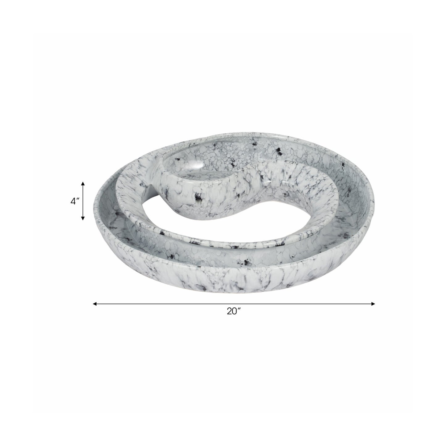 20" KARLIN MARBLED CERAMIC BOWL