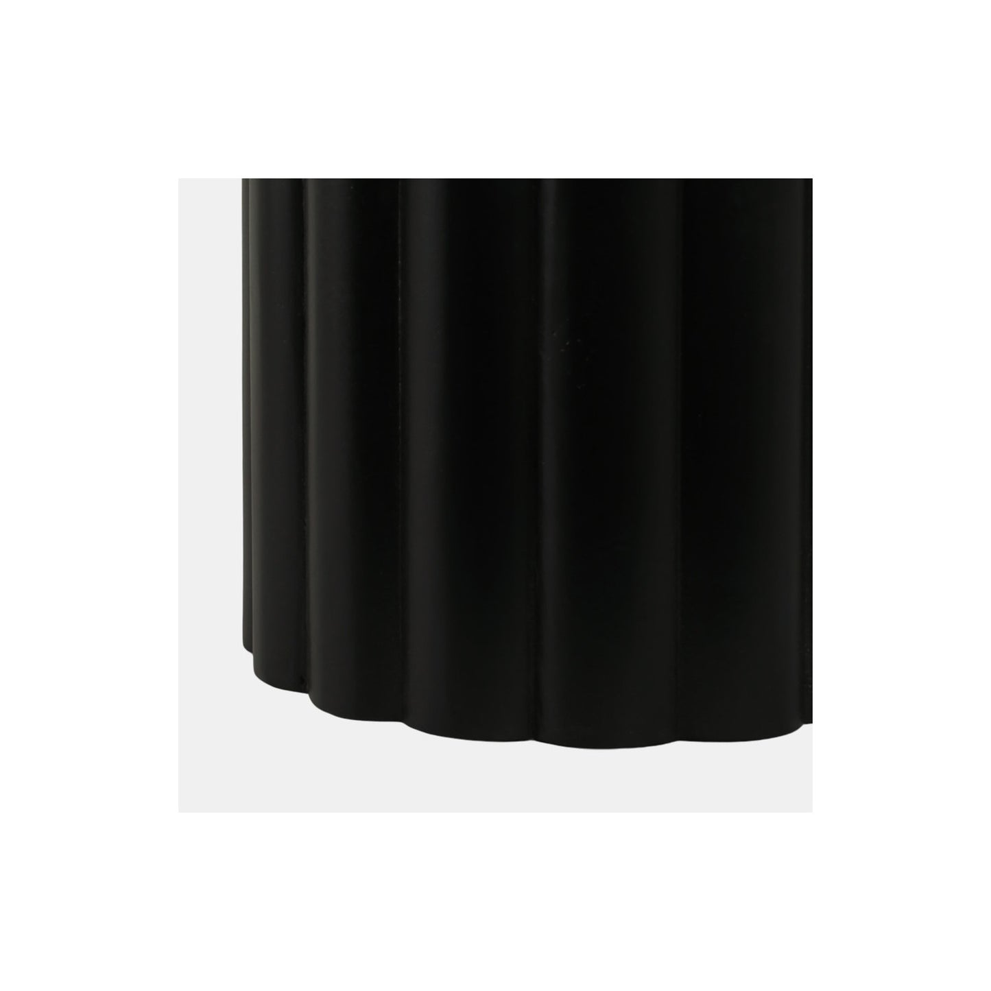 20" LARGE RIBBED ACCENT TABLE MARBLE TOP, BLK/GRN