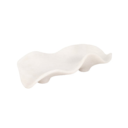 20" LEYLANI QUARTZ RESIN TRAY, WHITE
