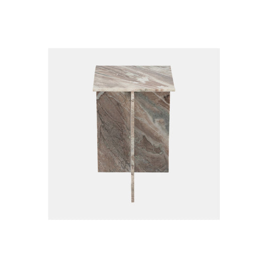 20" TORRENTO MARBLE ACCENT TABLE, BROWN