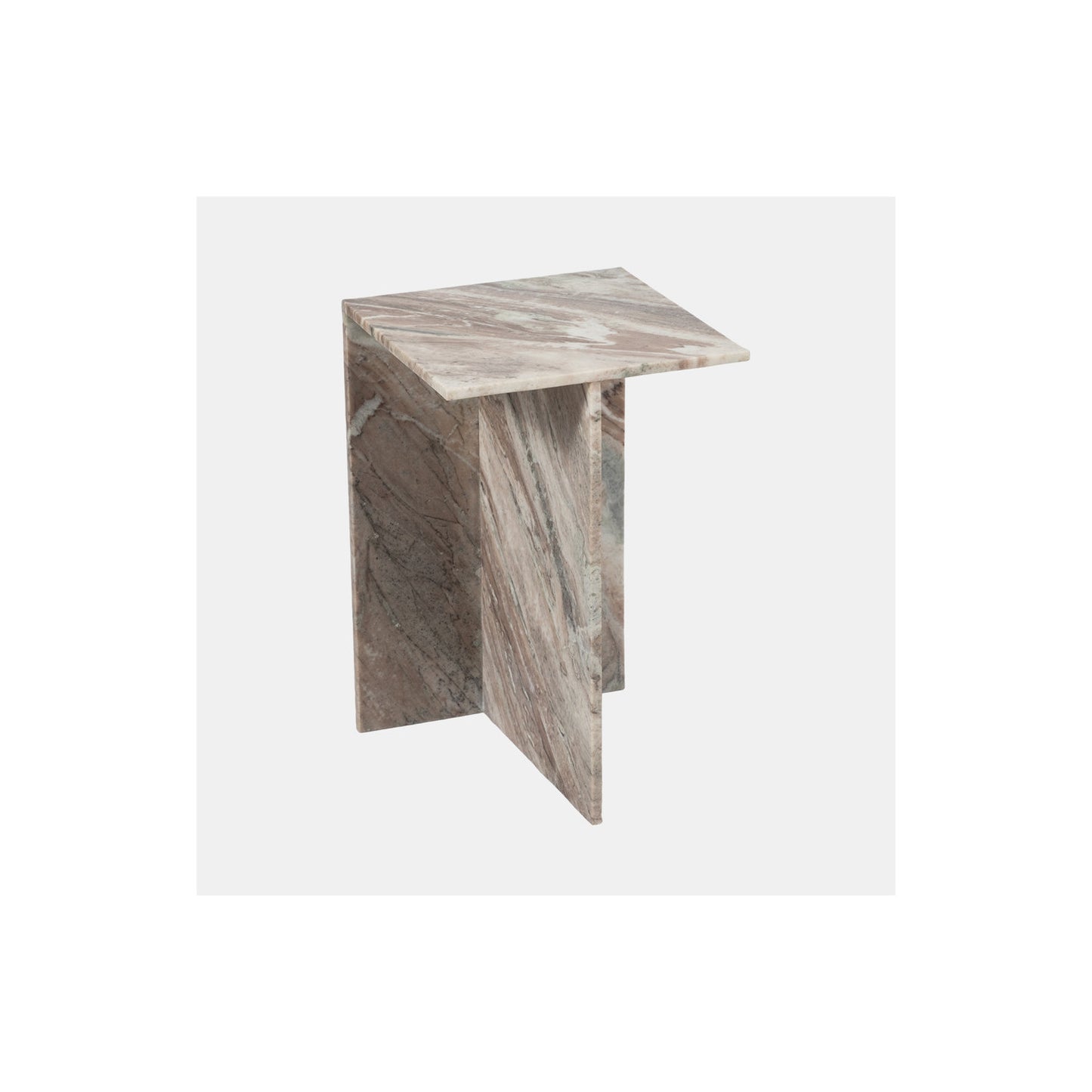 20" TORRENTO MARBLE ACCENT TABLE, BROWN
