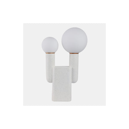 20X12" DOUBLE HEAD TOTEM LAMP WITH BASE SWITCH, WH