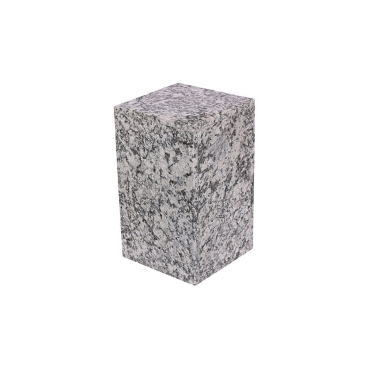 20X12" MARBLE PEDESTAL ACCENT TABLE, WHITE/BLACK
