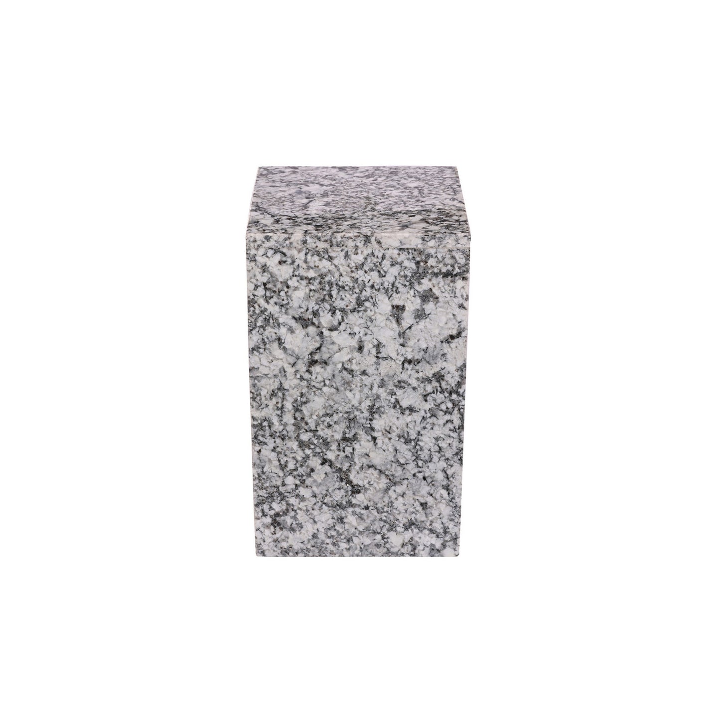 20X12" MARBLE PEDESTAL ACCENT TABLE, WHITE/BLACK