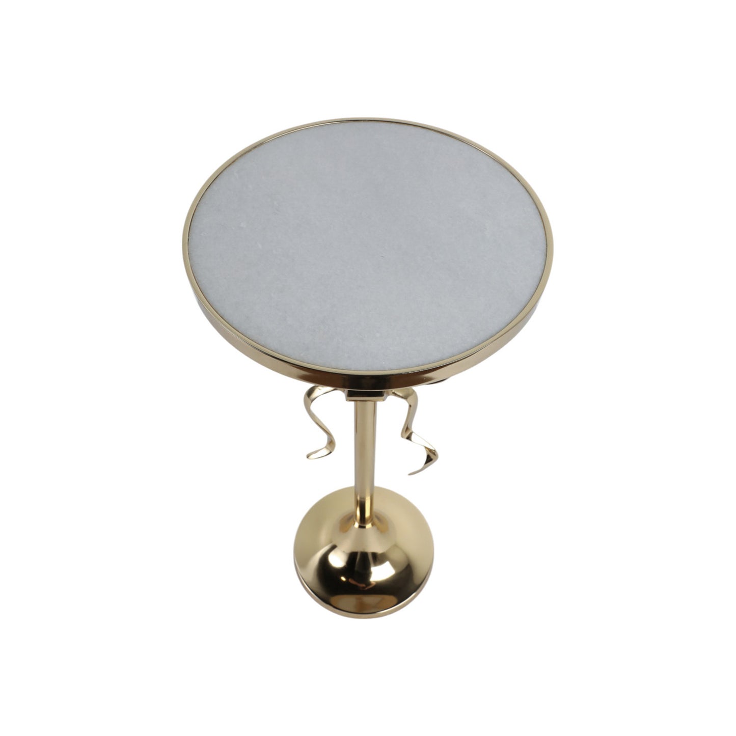 24" YORK GOLD BOW TABLE WITH MARBLE TABLETOP