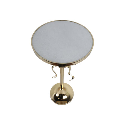 24" YORK GOLD BOW TABLE WITH MARBLE TABLETOP