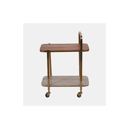 31" MARBLE SHELF BAR CART, GOLD KD