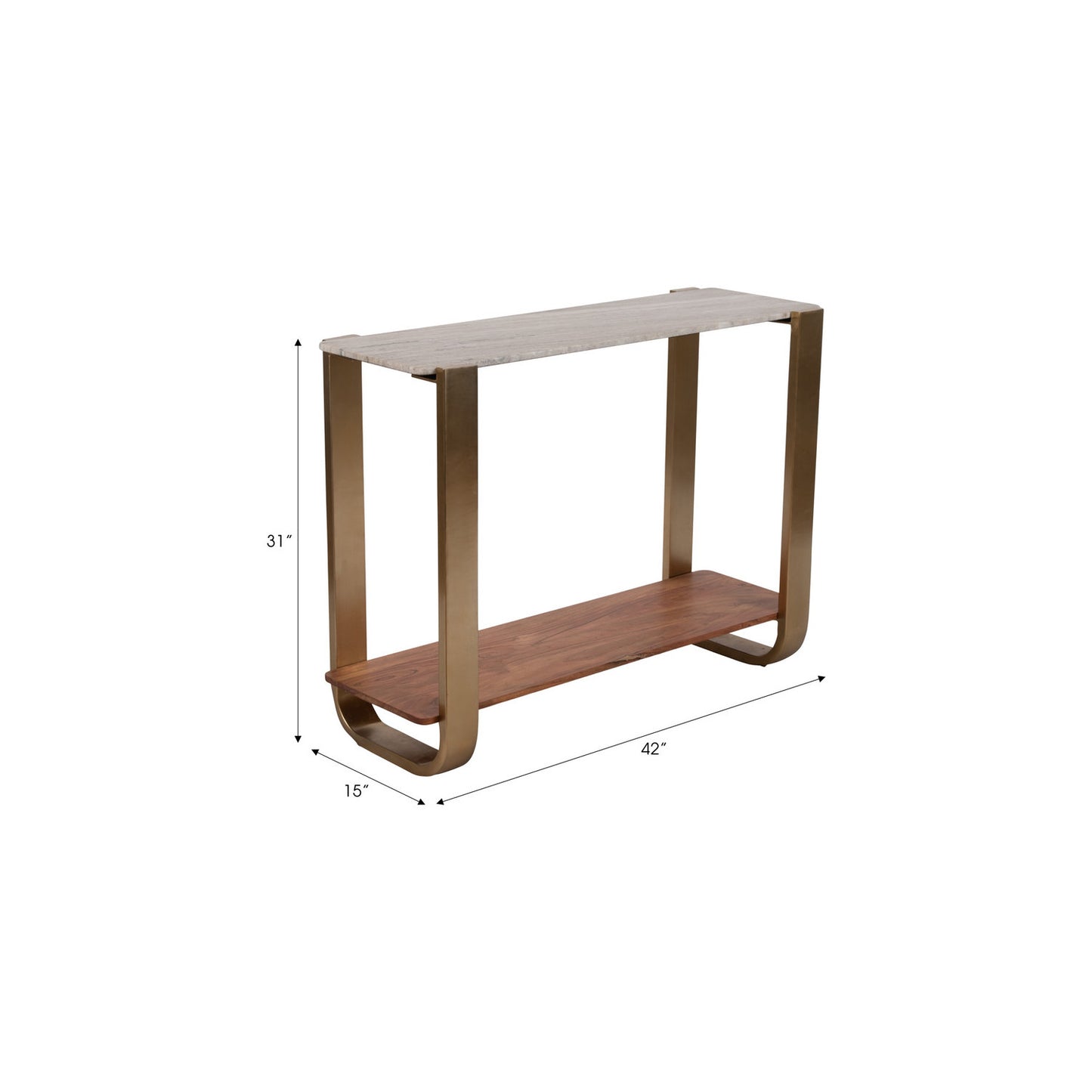 31" MARBLE TOP CONSOLE, GOLD KD