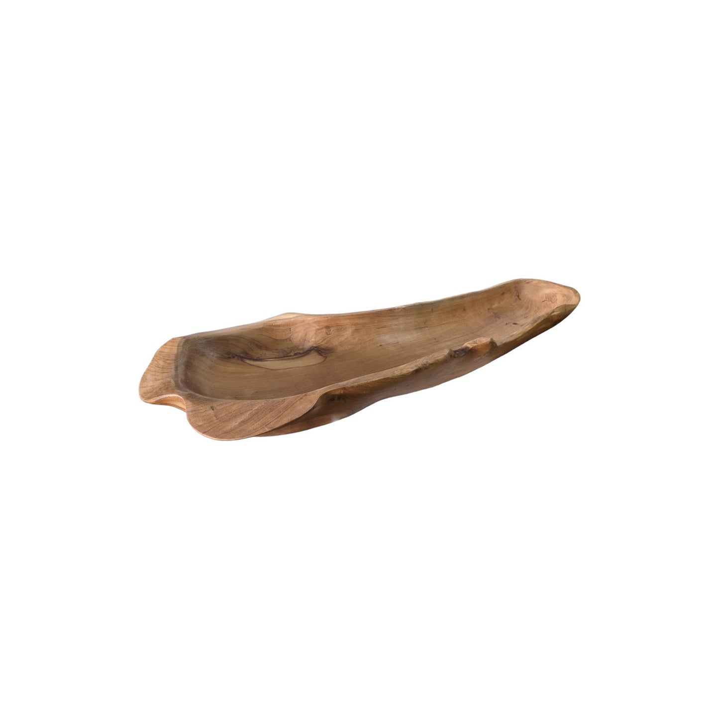 39" TEAK WOOD LONG BOWL, NATURAL