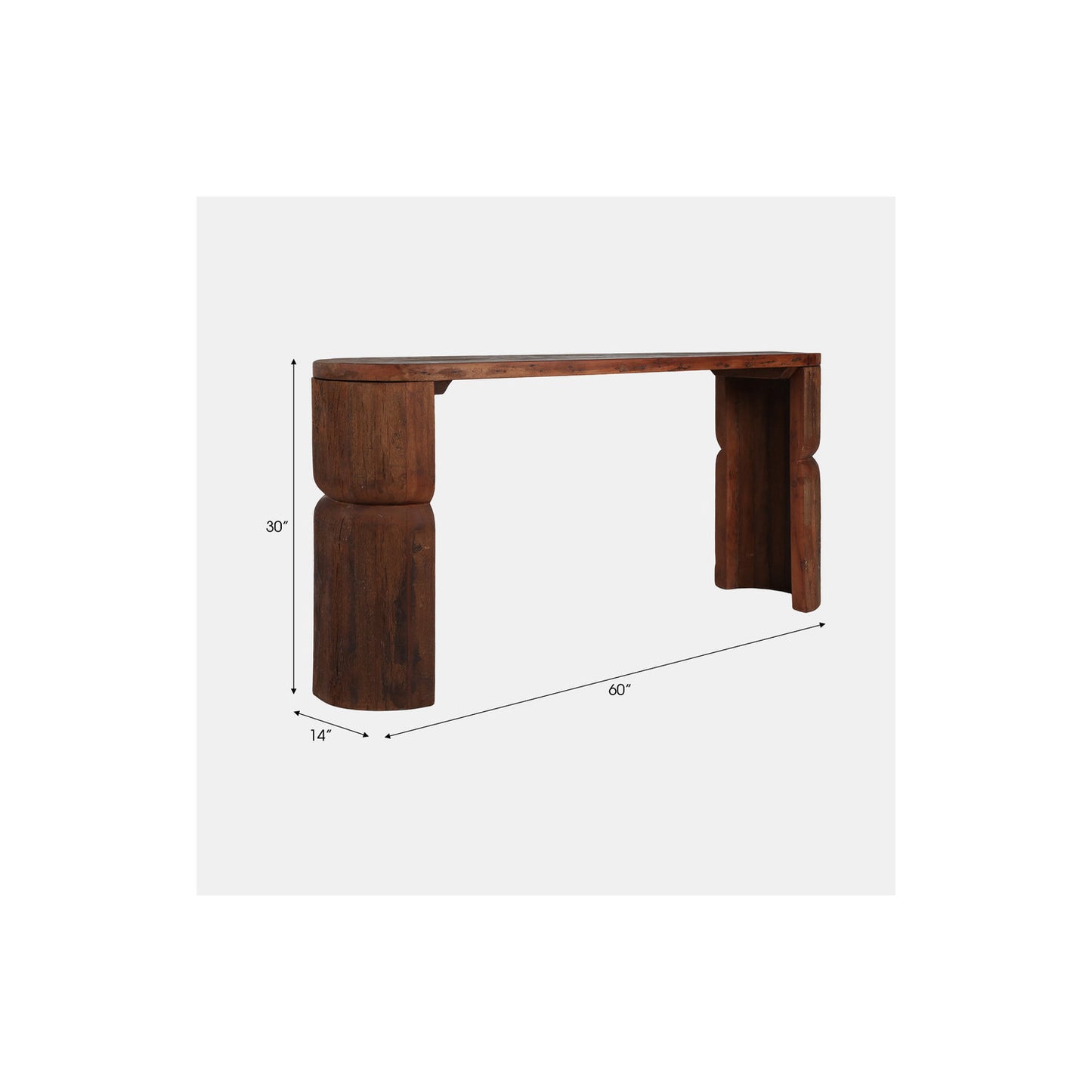 60X30 RECLAIMED WOOD CONSOLE TABLE, NATURAL