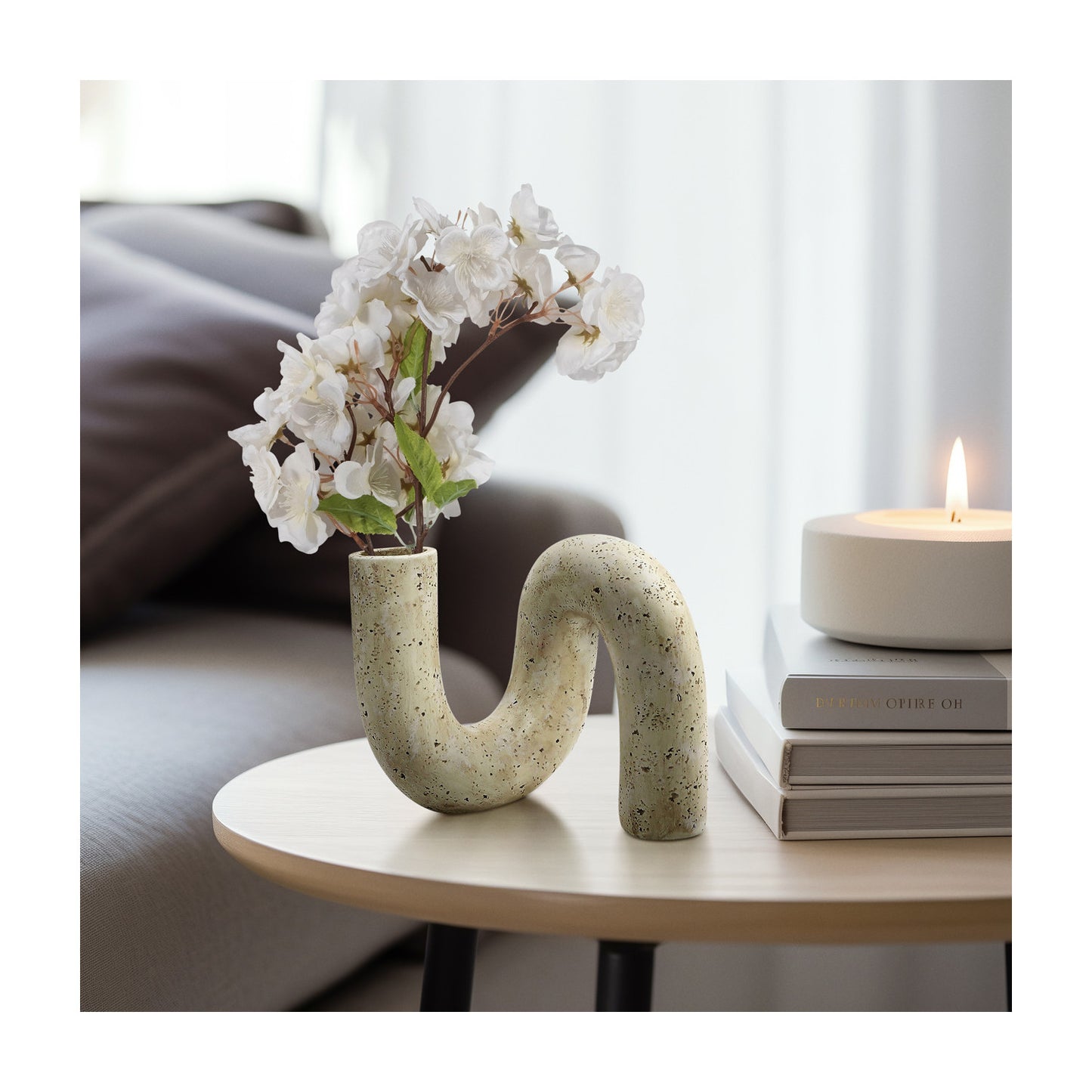 7" KARNORA CURLY VASE, NATURAL